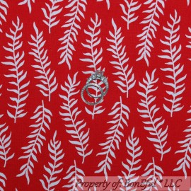 Michael Miller Fabrics BonEful Fabric FQ Cotton Quilt Red White Leaf Branch Flower Florida Xmas Holiday