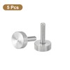 sourcing map M6x25mm Knurled Thumb Screws, 5pcs 304 Stainless Steel