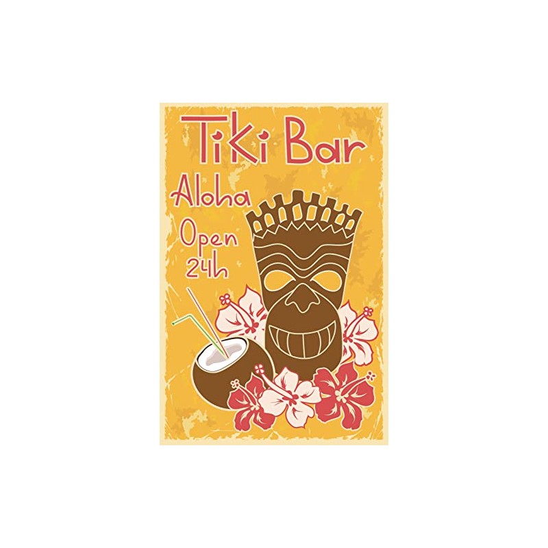 DekoNo7 Tin Sign 30 x 20 cm Vintage Tiki Bar