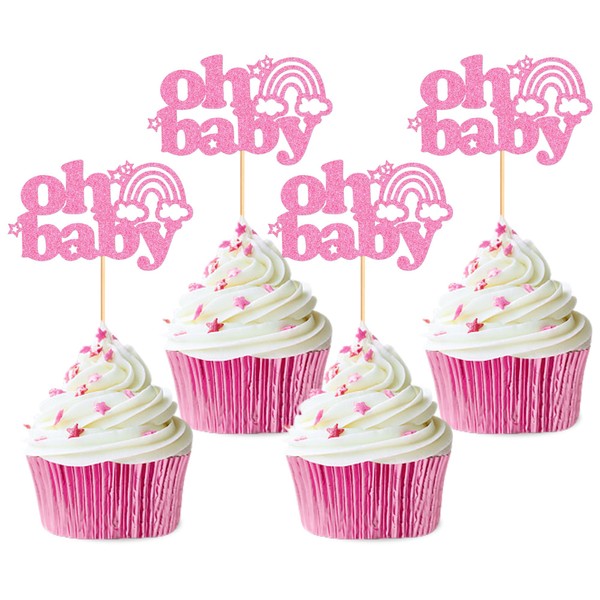 Ercadio - Paquete de 24 adornos bohemios para cupcakes con