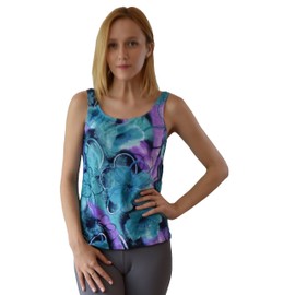 Private Island Women UPF50+ Tankini Bathing Swimsuits Sleeveless Tank Bra Top Swim Rash Guard (3XL, JV-TTY)