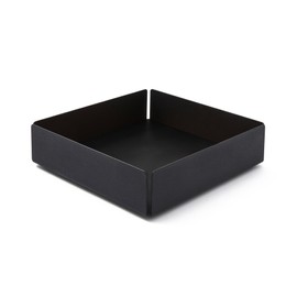 eglooh - Moire - Pocket Empty with Black Steel Structure - Black Leather Inner Base - Desk Organiser with Modern Design - cm 14.5 x 14.5 x H.4 - Made in Italy