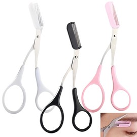 3Pcs Eyebrow Trimmer Scis/SOR,Eyebrow Scis/sors with Comb,Eyebrow Grooming Kit,Non-Slip Eyebrow Cutter,Professional Eyebrow with Comb,Eyebrow Razors Women,Eyebrow Trimmer Scis/sors with Comb