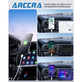 Car Carplay Cable for iPhone 17/Air/17 Pro Max/16/15/Pro Max/Plus, 2-Pack USB to USB C for iPhone 17 USBC Cord, iPad Pro 13/12.9/11 inch, Air 5/4th, Mini 7/6 Gen Car Charger Cable Charging Cord 3FT