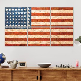 JBER Art Acoustic Panels, 47.2X27 Inches Acoustical Wall Panels, Sound Absorbing Wall Art, Decorative Acoustic Panels, Soundproof Wall Panels for Studio, Home & Living Room (Bald Eagle with Flag)