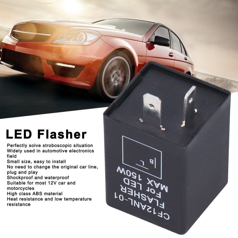 2Pcs LED Flasher 2‑Pin Electronic Relay Normally Open Car Turn