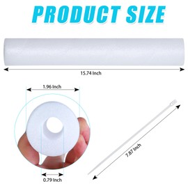 4 Pack Pipe Insulation Foam Tube, 15.74 Inch White Pool Noodles Foam Snake Pipe Wrap Protection Multi-Purpose Soft Foams Tubing for Winter Water Pipes and Outdoor Indoor Swimming Pool Handle