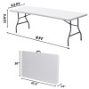 Segawe 2PCS Folable Table 8FT Dining Table w/Handle Lock Picnic