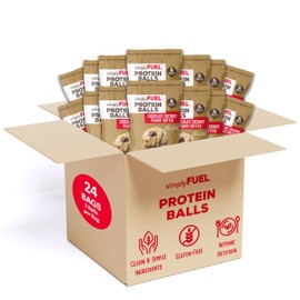 simplyFUEL Whole-Food Protein Balls (Chocolate Coconut Peanut Butter), 8 g High-Protein, Gluten-Free, Healthy Snack for Adults & Kids, 1.6 oz, Pack of 24