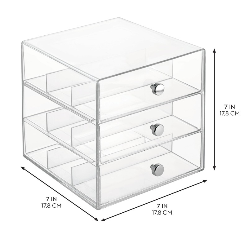 iDesign Divided 3-Drawer Stackable Organizer for Glasses, Sunglasses, and Readers