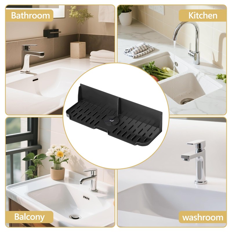 Silicone Kitchen Countertop & Sink Splash Guard, Silicone Sink Faucet