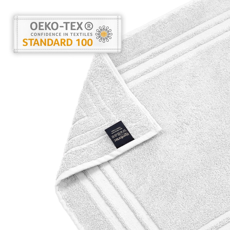 Komforttec 2-Piece Bath Mat Set, Terry Cloth Shower Mat, Washable