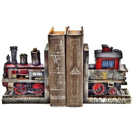 Bellaa 20928 Train Bookends Steam Locomotive Engine 6 Inch