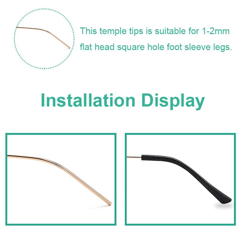 Junsika Eyeglass Temple End Tips Soft Silicone Anti Slip Eyeglass