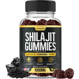 Shilajit Gummies - 3 in 1 with Sea Moss, Black Seed Oil, Ashwagandha - Natural Formula Shilajit Supplement 85+ Trace Minerals, Pure Himalayan Shilajit Gold Gomitas De Shilajit, USA Made (60 Gummies)