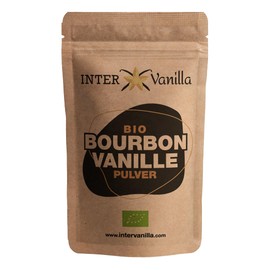 InterVanilla Organic Bourbon Vanilla Powder, 50 g Bourbon Vanilla Powder Ground Vanilla Powder from Madagascar. Ground Vanilla without Additives
