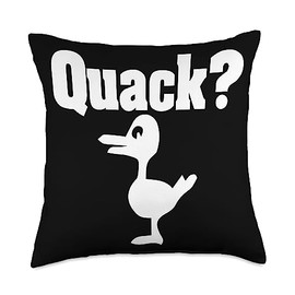 Quack? Duck Animal Gift Funny Cute Noice Call Cool Quack Throw Pillow, 18x18, Multicolor