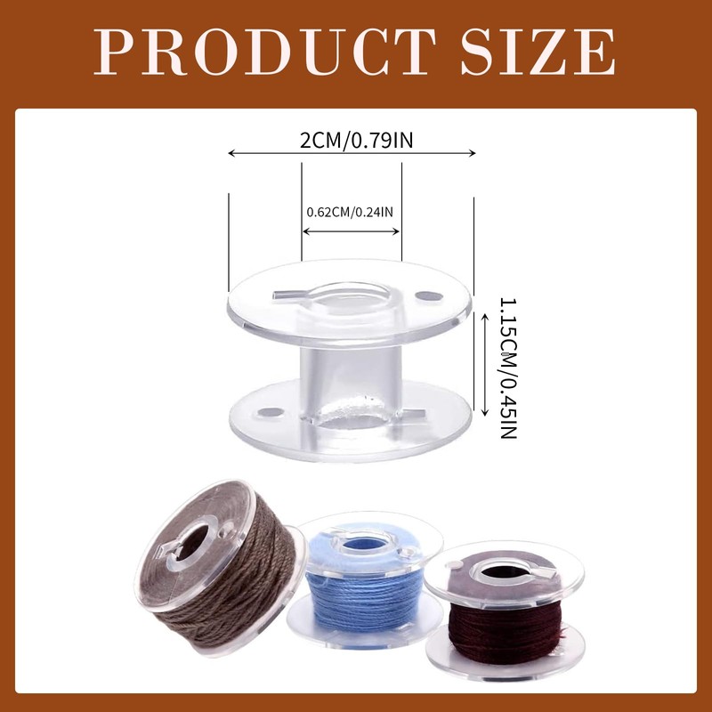 36Pcs Transparent Plastic Sewing Machine Bobbins with Bobbins Box Sewing