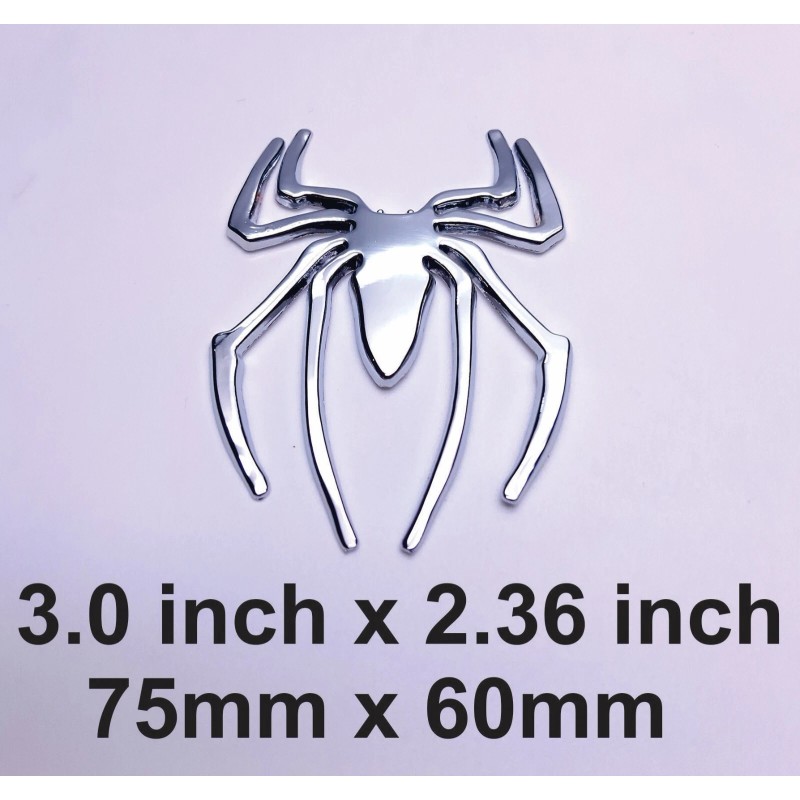 DIGIART INTERNATIONAL SPIDER CAR EMBLEMS 3D ZINC ALLOY METAL CHROME