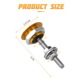 JNNJ Pack of 4 Quick Release Hood Pins, Push Button Hood Lock, Universal Car Hood Pin, Bonnet Lock, Bumper Clip, Aluminium Alloy (Yellow)