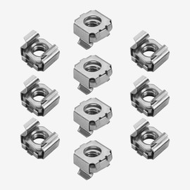 TERF® M6 Cage Nut M6 (6mm) Cage Nut Fit to 0.7mm to 1.6mm Panel and Require Square Hole Size 9.5mm Cage Nuts for Server Equipment Rack Mount Data Networking Shelve Cabinet Electric Panel - Pack of 10