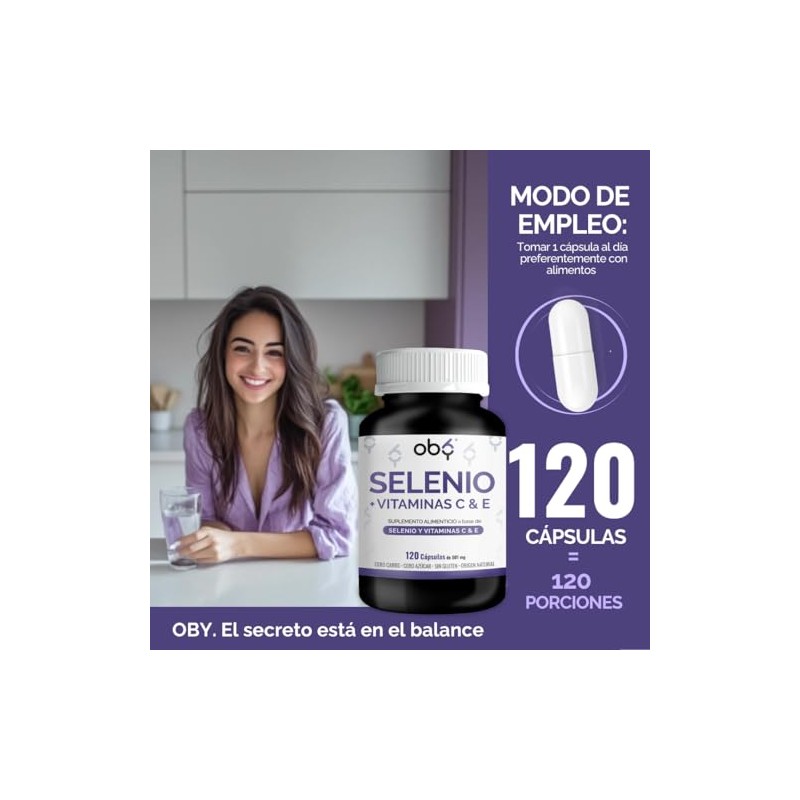 OBY Selenio enriquecido con Vitamina C y Vitamina E |