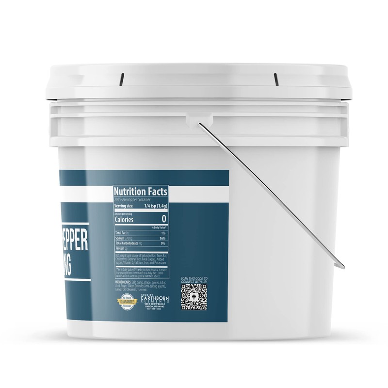 Earthborn Elements Lemon Pepper Seasoning 1 Gallon, Spice Blend, Zesty