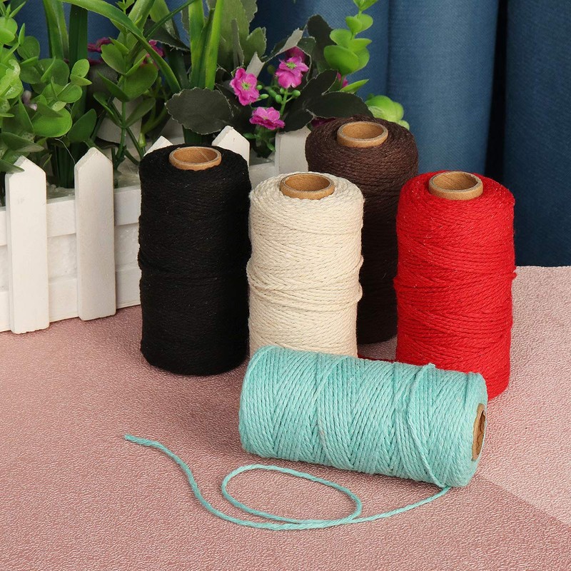 Binwat Macrame Cord Natural Macrame Cotton Cord Craft Cord Spool