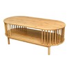 VaeFae Oval Coffee Table, Bamboo Coffee Table for Living Room,