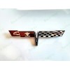 AUTO 1PC Chrome Rear Gas Lid Crossed Flag Emblem Badge