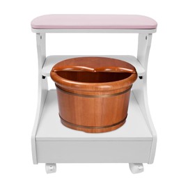 WBGANG Portable Foot Bath Trolley,Nail Foot Bath Spa Trolley with 4 Universal Wheele(with Brakes),Salon Nail Footrest Stand for Beauty Parlors, Medical Clinics, Hair Salons, Home Bathrooms,Etc,(Pink)