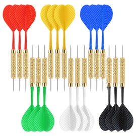 Accmor 18 Pack Steel Tip Darts - 18 Gram Metal Dart Set for Dartboard