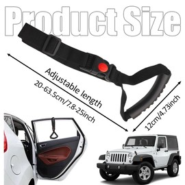 Rebvugr 2PCS Car Adjustable Grab Handle, Car Assist Handle, Stable Auxiliary Handles Inside The Vehicle, Portable Auto Door Safety Supporting Grab Band Interior Accessories for Most Vehicles (2PCS)