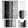 AZHM Black and White Dotted Pearl Shower Curtain Sets,4pcs Bathroom