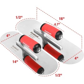 ‎Goldblatt Goldblatt 2 Pieces Pool Trowel Stainless Steel with Soft Grip Handle Round End