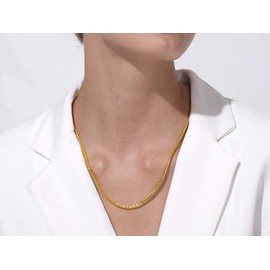 DAYA EMPIRE Men Women Gold Box Round Roll Chain strong solid 18k lobster clasp 3MM Necklace Thin for Charms (20.00)