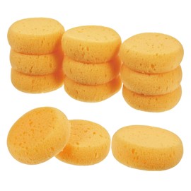 12 Pcs Pottery Sponges, 2.75 inch Yellow Round Sponges for Clay Art, Painting & Crafts, Tack Cleaning Sponges for Household & Leather Care