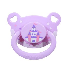 Landofgenie Chupete de tamaño adulto, mango grande, escudo grande, estampado lindo, morado