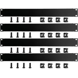 Harrisen 4 Pack of 1U Blank Panel, Mount Blanking Panel, Metal Rack Mount Filler Panel for 19 Inch Server Rack Cabinet or Enclosure, Black