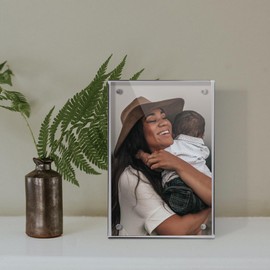 4 x 6 Acrylic Photo Frame Block, Freestanding Picture Frame (Clear) - Gift or Display in your Home or Office