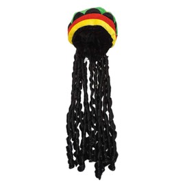 jAc Jamacian Rasta Hat with Dreadlocks