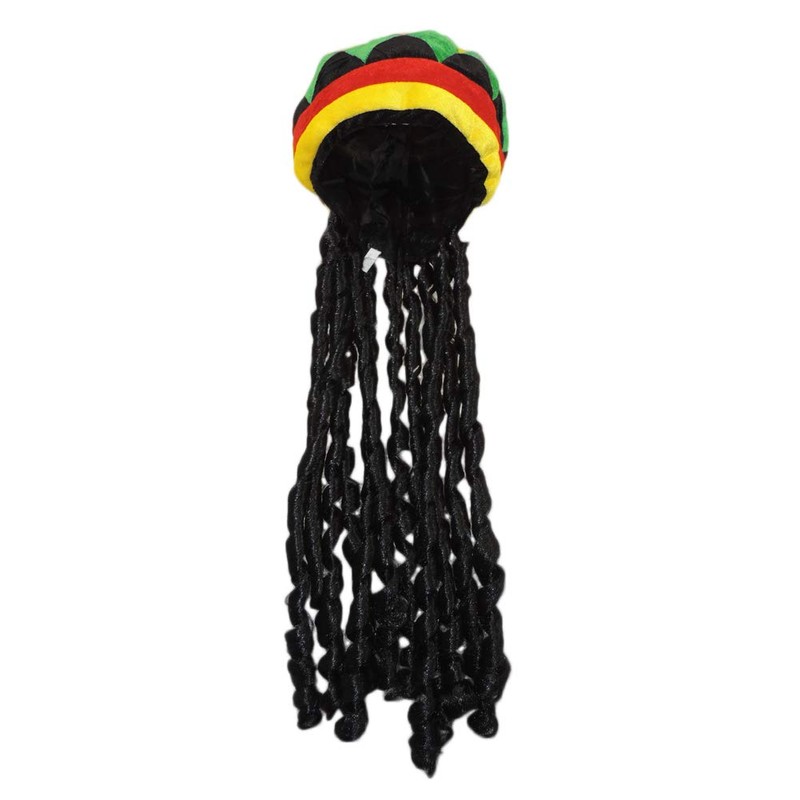 jAc Jamacian Rasta Hat with Dreadlocks
