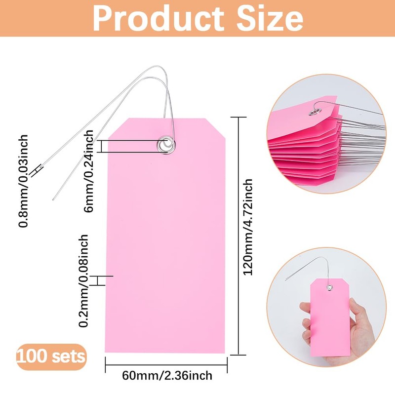 SOFPLATE Pack of 100 Pink Waterproof Labels Blank Shipping Labels