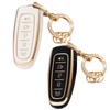 2Pcs Key Fob Cover with Metal Keychain, Soft TPU Protection
