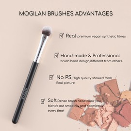 MOGILAN Eyeshadow Brush Dense Concealer Brush Premium Soft Synthetic Bristles All Over Short Flat Shader Eye Shadow Brush for Lid,Under Eyes,Liquid Cream Concealer Blending 210
