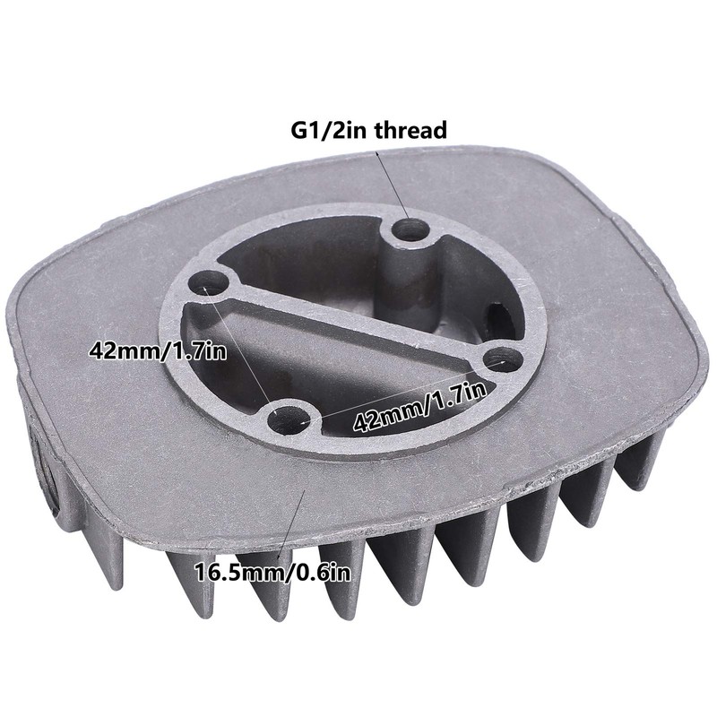 Double Cylinder Head, 2Pcs Durable Cast Aluminum Material Air Compressor