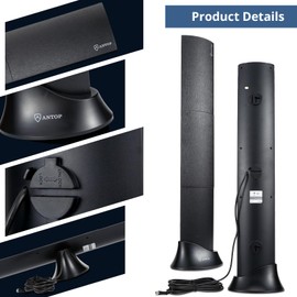 Multi-Directional TV Antenna - ANTOP AT-500SBS HD Smart BAR HDTV Antenna with HIGH GAIN and Built-in 4G LTE Filter