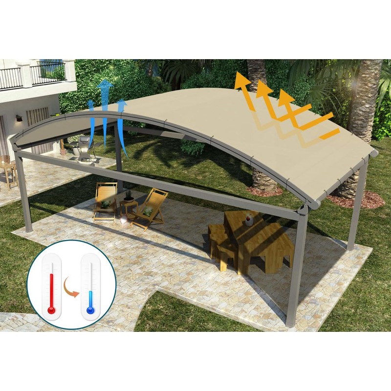 COARBOR 2'x6' Straight Edge Sun Shade Sail Rectangle Canopy Cover