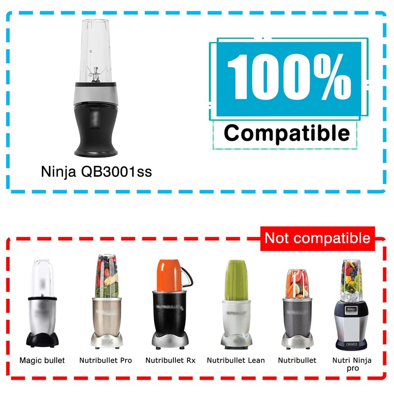 5 Fins Blade Replacement Parts Compatible with Nutri Ninja Blender
