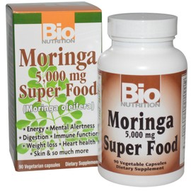 Bio Nutrition Bio Nutrition Moringa Oleifera Superfood Supplement 5000mg 90 Vegetarian Capsules | Nutrient Dense | High in Antioxidants | Includes Quercetin | Promotes Strong Digestive Health | Immune Boost